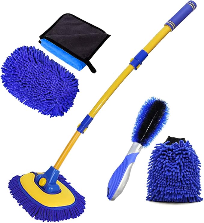 Car Wash Brush With Long Handle, Chenille Microfiber Mop Mitt, 1 Replacement by BMLEI