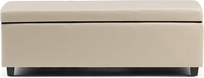 SIMPLIHOME Avalon 48 inch Wide Contemporary Rectangle Storage Ottoman Bench in - Image 6