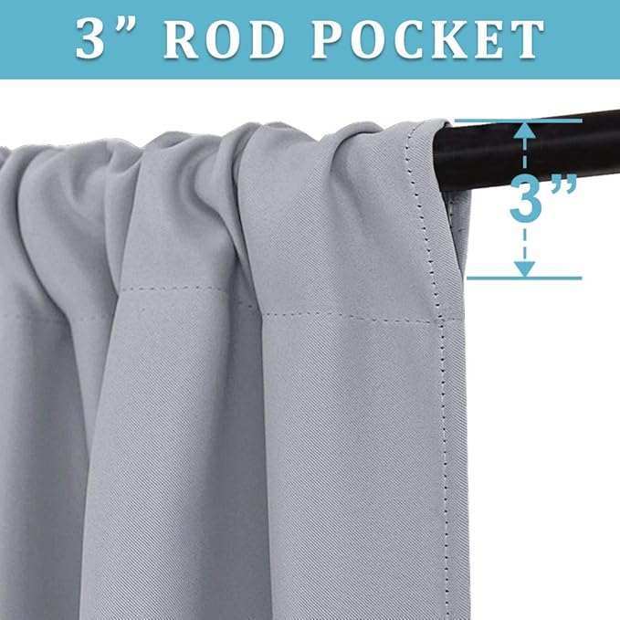 RYB HOME Blackout Curtains 63 inches Long - Image 2