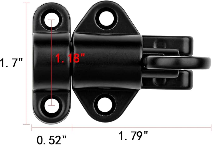 2 Packs Self-Closing Latches，Black Spring Door Lock，Resilient Bolt Latch - Image 2