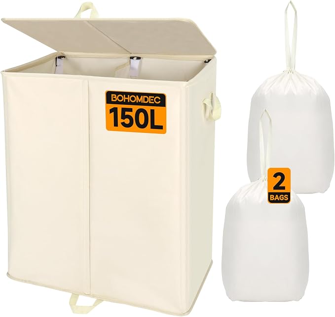 150L Double Laundry Hamper by BOHOMDEC