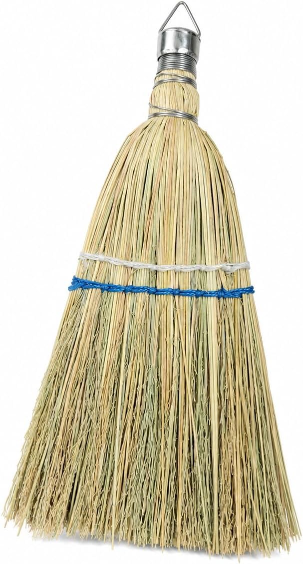 12 Inch Hand Whisk Broom Hand held Broom Corn Straw Mini Broom Outdoor Car Broom with Hang Hole for Cleaning Indoor Porches Floors Decks Driveways Dirt Dust 1Pack