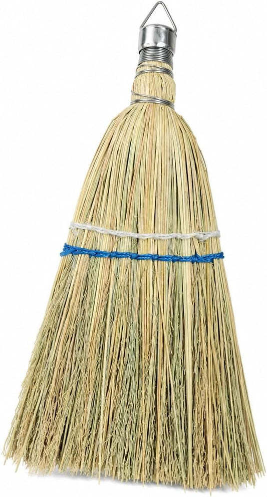 12 Inch Hand Whisk Broom Hand held Broom Corn Straw Mini Broom Outdoor Car Broom with Hang Hole for Cleaning Indoor Porches Floors Decks Driveways Dirt Dust 1Pack