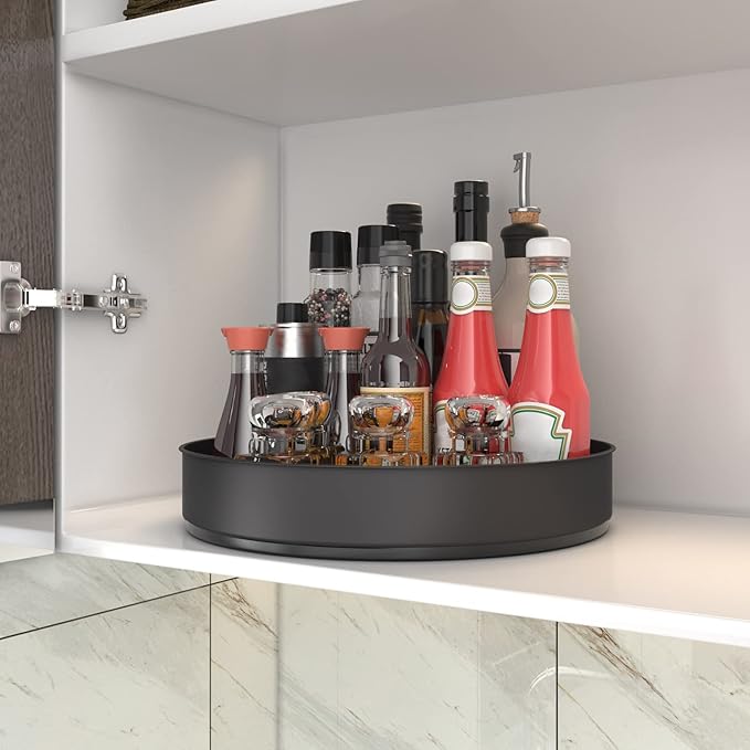 VAEHOLD Lazy Susan Stainless Steel Black Spice Rack Turntable - Image 3