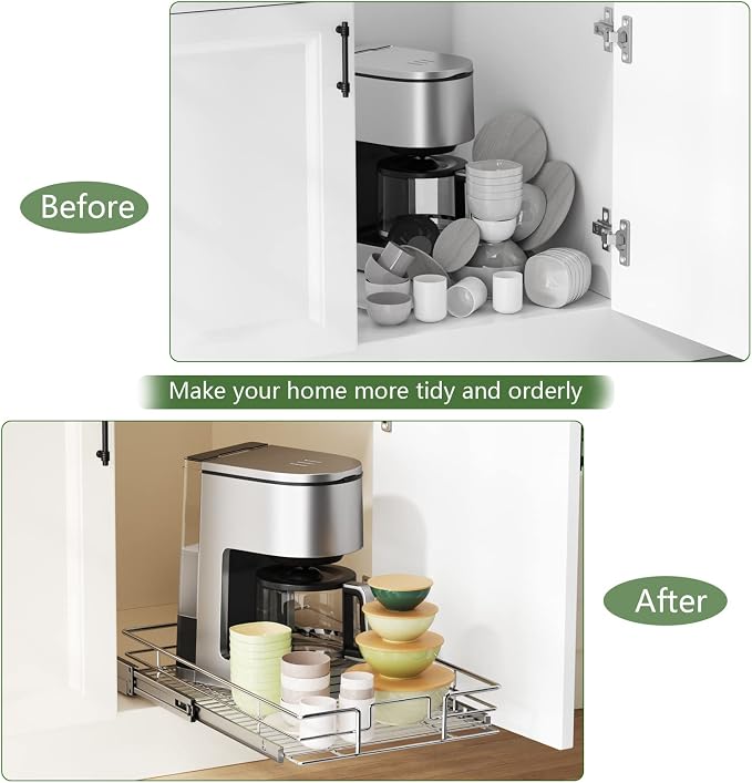 LOVMOR Pull Out Cabinet Organizer 27" W x 21½" D, Kitchen Cabinet Pull Out - Image 7