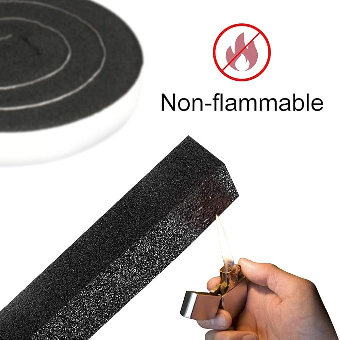 2 Rolls 1/2 Inch W 1/2 T Weather Stripping Air Conditioner Open Cell Foam Seal - Image 4