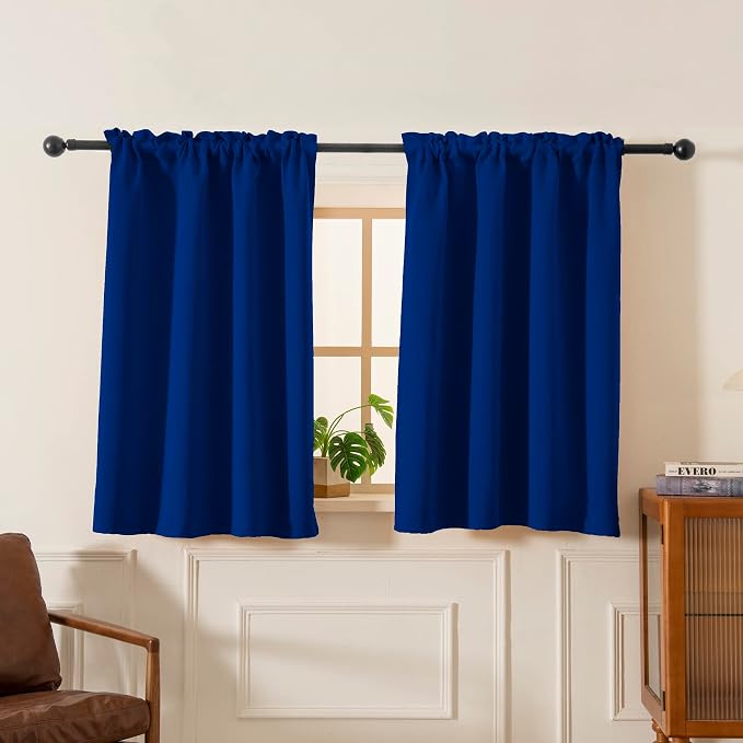 Pickluc Blackout Curtains 45 Inches Long 2 Panels, Room Darkening Tiers by PICKLUC