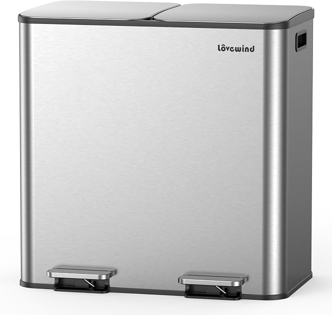 Lovewind Trash Can, 2 x 10.5 Gallon Garbage Can by LOVEWIND