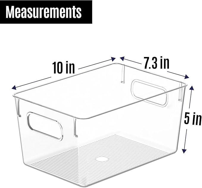 Clear Plastic Storage Bins, Pantry Organizers and Storage Containers Fridge - Image 2
