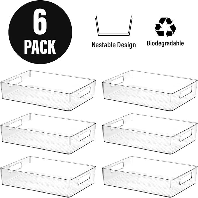Clear Plastic Storage Bins, Pantry Organizers and Storage or Kitchen - Image 4