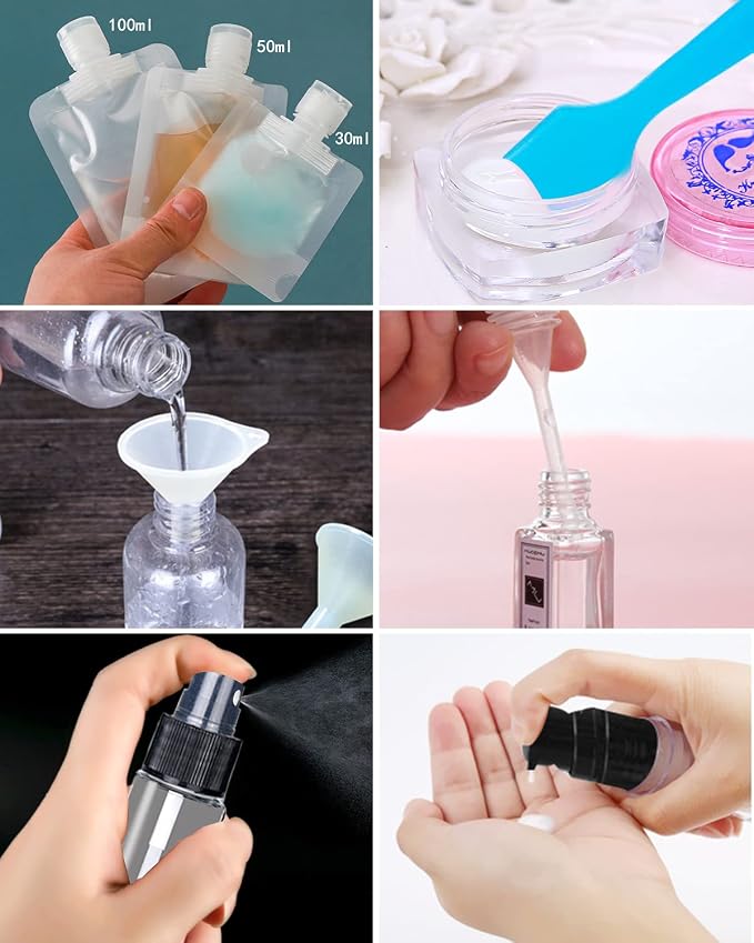 17 Pack Travel Pouches for Toiletries, TSA Approved, Portable Containers - Image 6