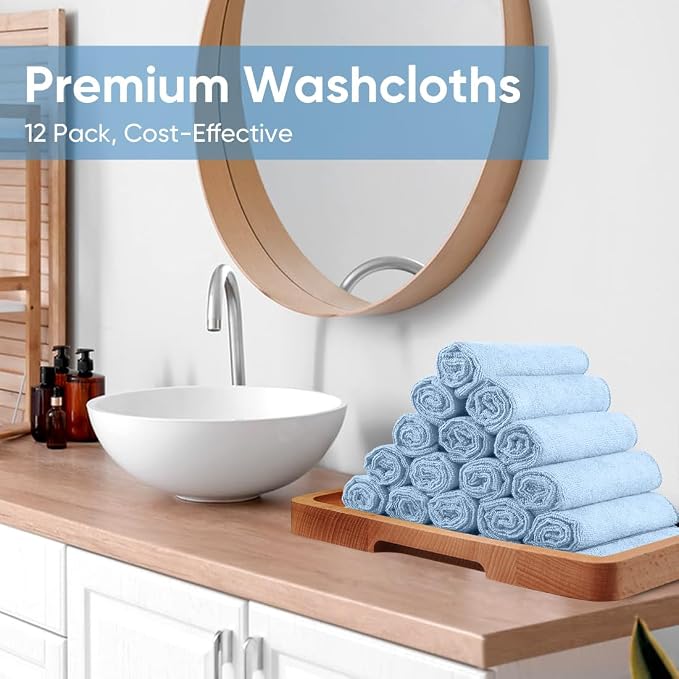 HOMEXCEL Microfiber Washcloths 12 Pack, Highly Absorbent and Soft Face Towel - Image 7
