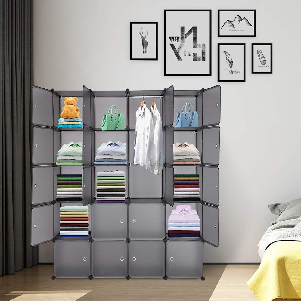 VINGLI Cube Storage Organizer, Plastic Closet Cabinet, DIY Plastic Modular Bo...