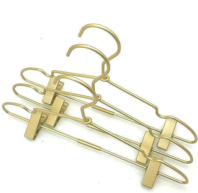 12.5" Gold Metal Baby Clothes Clips Hanger Children Kids Coat Hanger Display - Image 9