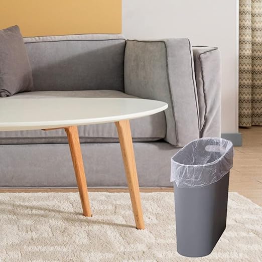 Small Trash Can Plastic Bathroom Wastebasket 3.2 Gallon Slim Garbage Container - Image 2