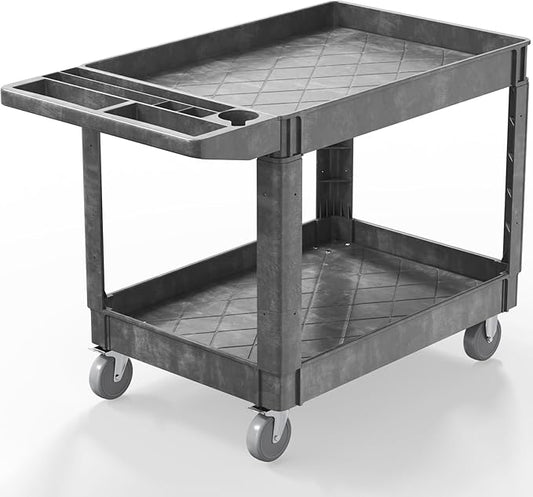 Utility Cart on Wheels, 1000 lbs Capacity Rolling Service Cart, 45 x 25 Inch by WanmwillToolOrganizer