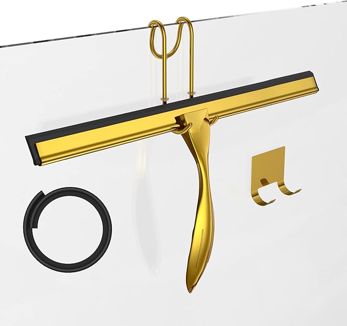 14-Inches Stainless Steel Shower Squeegee Set, Include Shower Door Hook by SSTOOHL