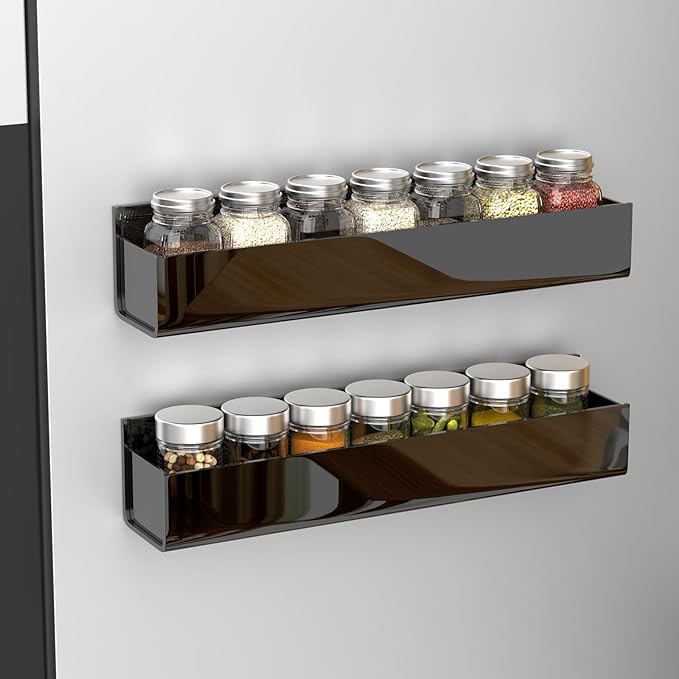 PMMASTO Adhesive Acrylic Spice Rack Organizer