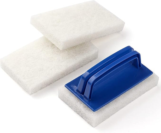 Handled Bath Scrubber, Bathroom Scouring Pad, Heavy Duty Cleaning Sponge Scrub by LIOUXUE