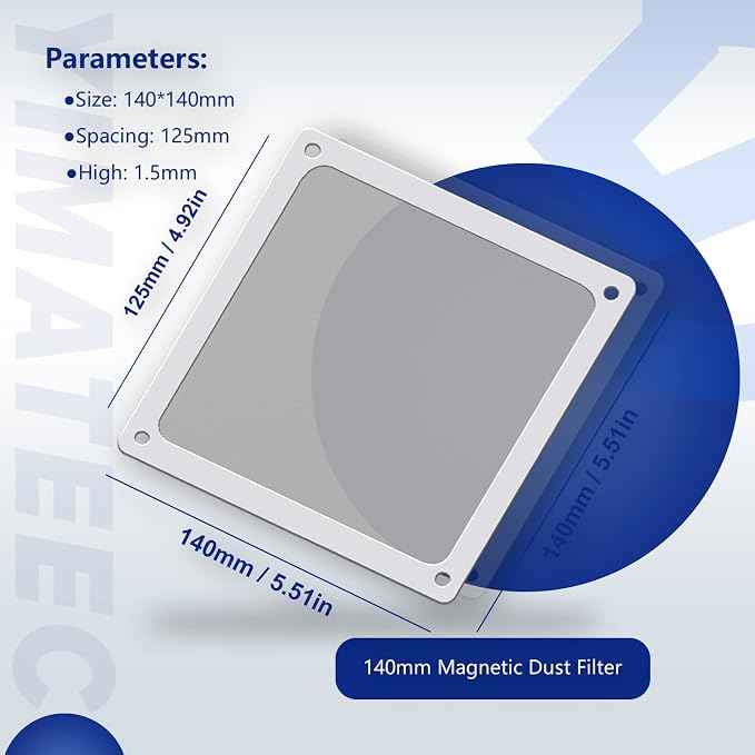 Dust Filter PC 140mm for Computer Cooler/PSU/Routers Nylon 80 Mesh, Magnetic - Image 4
