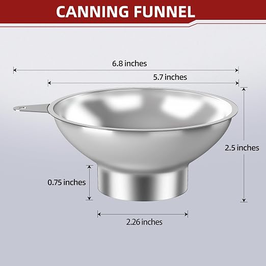 Standard Mason Jar Funnel with Strainer, Large Metal Funnel - Image 4