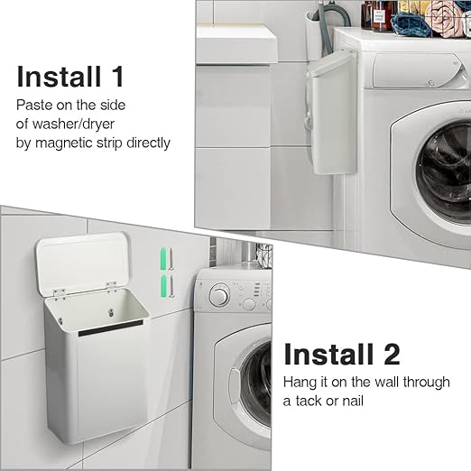 Picowe Magnetic Laundry Storage, Large Metal Lint Holder Bin - Image 4