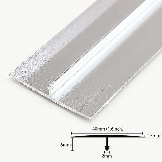 3Pcs Aluminum T Molding Trim & Floor Transition Strips, Flat Divider Strip - Image 2