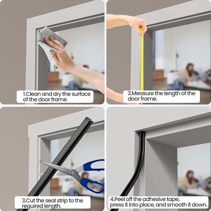 V Shape Foam Weather Stripping Door Frame Seal Strip 19.7FT White, Draft Stopper - Image 9