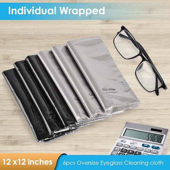 6PCS Large Eyeglass Cleaning Cloths, 12 x12 inches Glasses Cleaner, - Image 7
