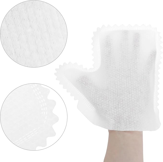 QWORK White Microfiber Dusting Gloves, 60 Pieces Dusting Mitt, Wipes Feather - Image 4