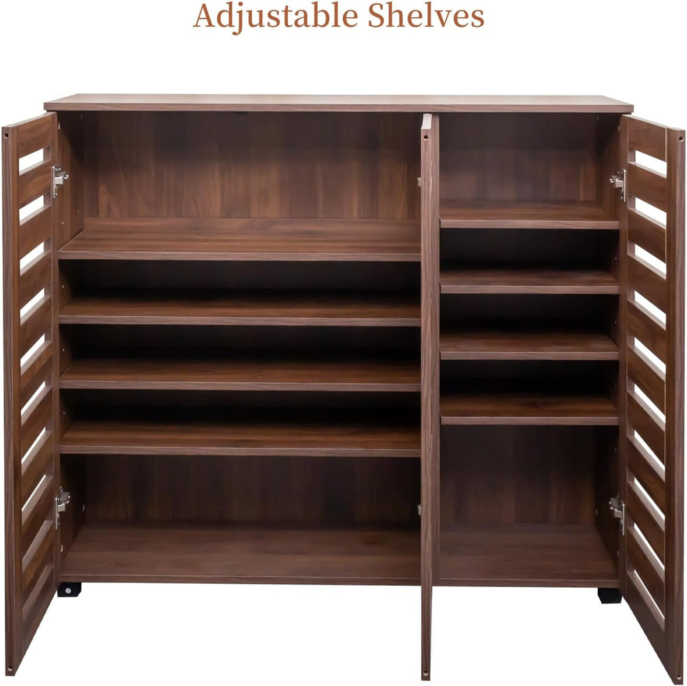 KEIKI 44.88'' Wooden Shoe Cabinet Storage for Entryway with 3 Louvere...