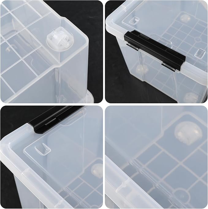 Set of 4 Plastic Latch Storage Bins - Image 3