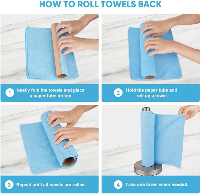 AIDEA Microfiber Cleaning Cloth Roll, Washable Shop Rags, Microfiber Towels - Image 7