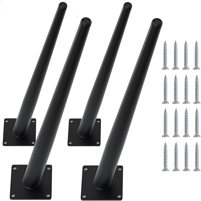 4PCS 16 Inch Matte Black Tapered Angled Legs by IURRDOP