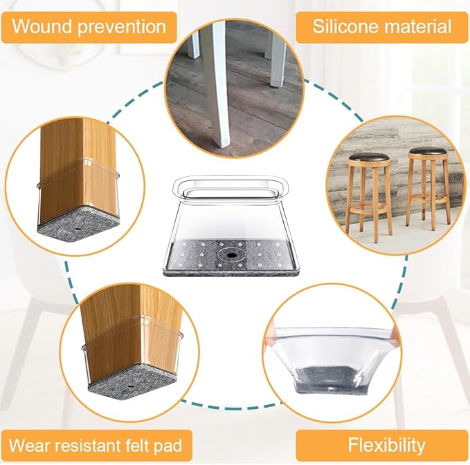 32 Pcs Rectangle Chair Leg Floor Protectors - Image 6