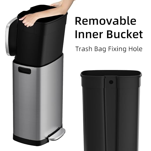 KUK 13 Gallon/50L Stainless Steel Kitchen Trash Can - Image 4