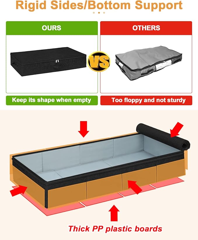 Under Bed Storage Container, 3 Pack Underbed Storage Bags - Image 3