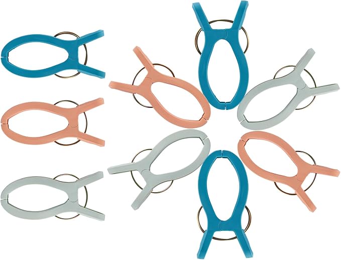 9 Pack Beach Towel Clips Beach Chairs 3 Colors Jumbo Size Towel Clamps Lounge - Image 2