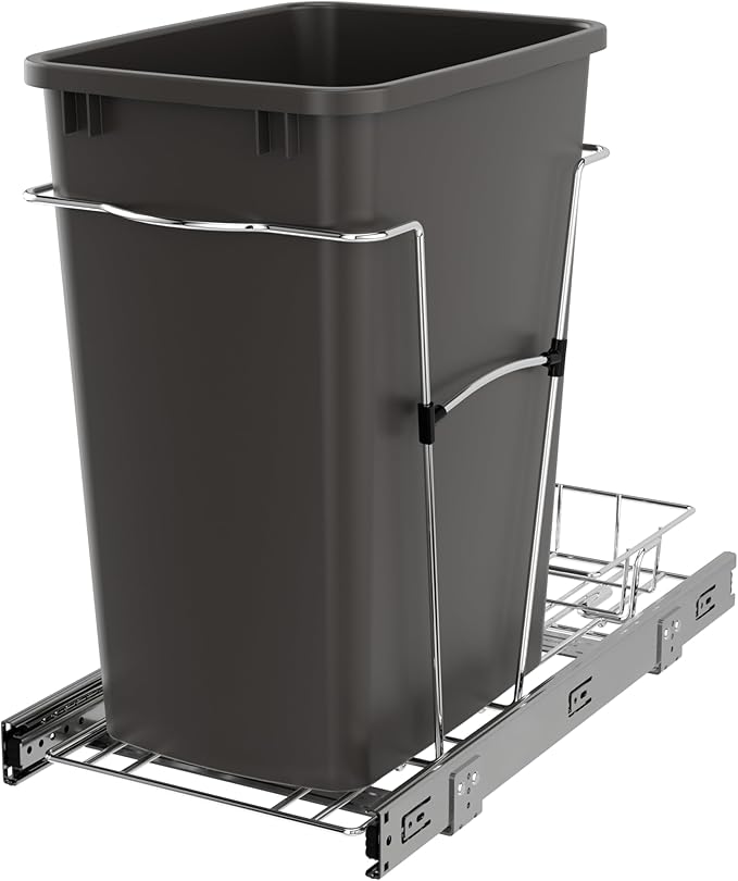Rev-A-Shelf Pullout Trash Can for Kitchen Cabinets 35 Qt Garbage Waste by Rev-A-Shelf