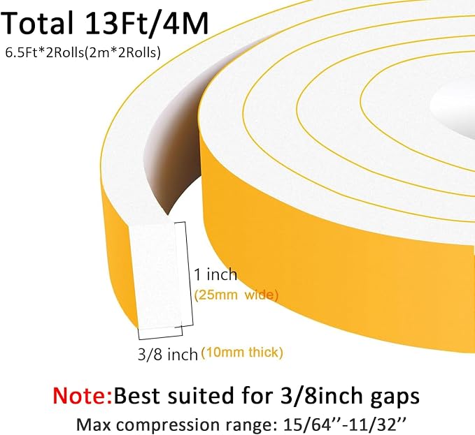 Strong Adhesive Foam Weather Stripping, High Density Door Insulation Strip，AC - Image 5