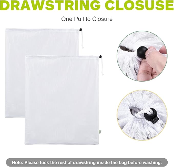 OTraki 2 Pack Mesh Laundry Bag, 20x24 Inch Heavy Duty Laundry Fine Mesh Bags - Image 4
