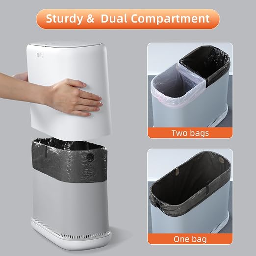 funest Bathroom Trash Can, 3.3 Gallon Slim Trash Can - Image 6