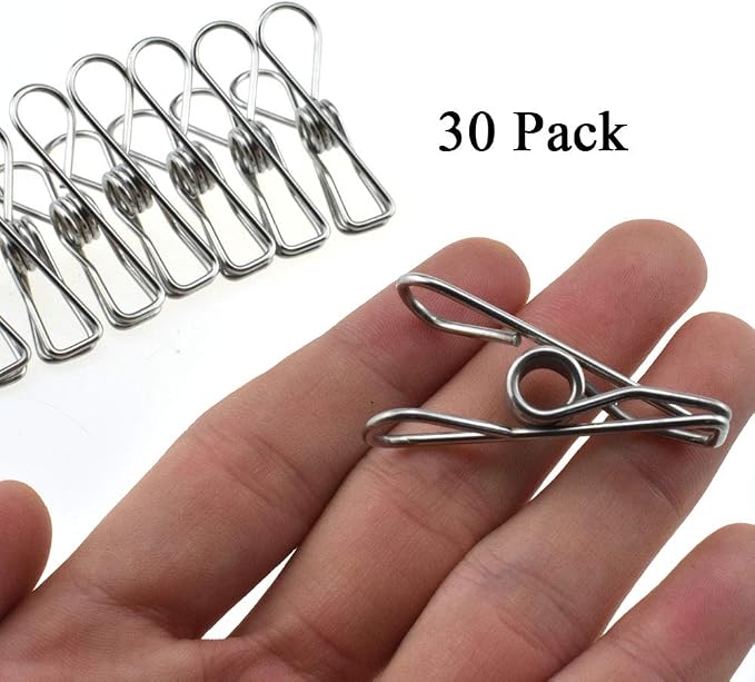 HAHIYO Clothespins Chip Clips All Metal Stainless Steel No Rust Stains Strong - Image 6