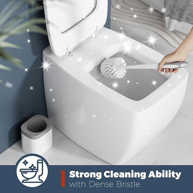 Toilet Brush, 2 Pack Toilet Brush and Holder Set Bathroom Accessories, Toilet - Image 3
