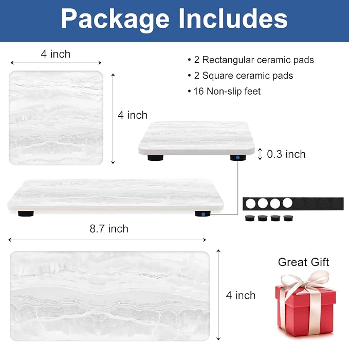 4 Pack Water Absorbing Stone Drying Tray - Image 4
