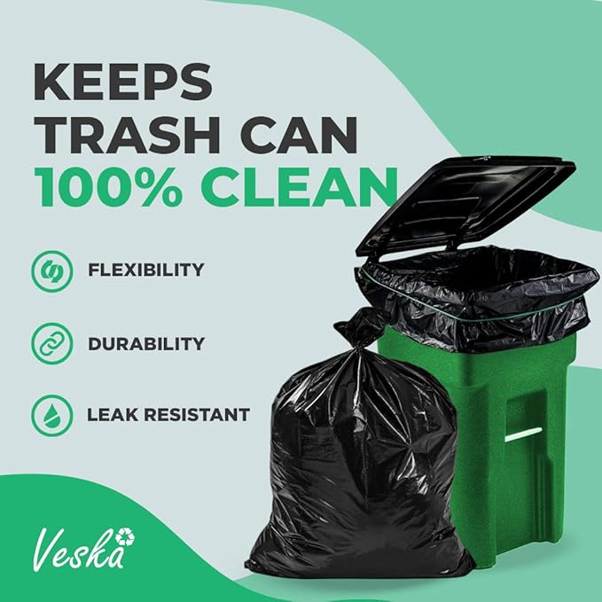 Veska 65 Gallon Trash Bags Heavy Duty | 120 Count | 64 Gallon Trash Bags - Image 7