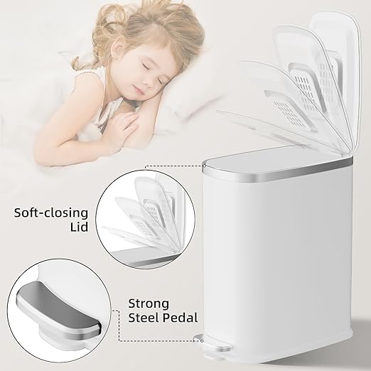 KUK Slim Bathroom Trash Can - Image 4