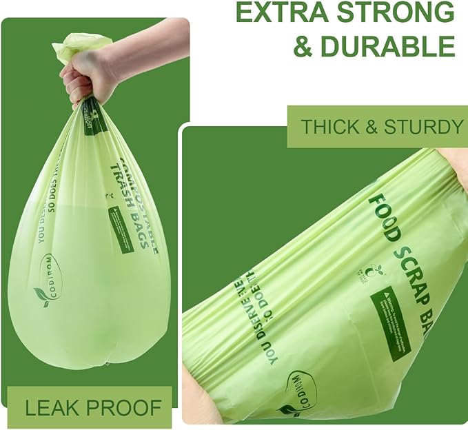 100% Compostable Trash Bags, 13 Gallon, 49.2 Liter, 0.91 Mils - Image 5