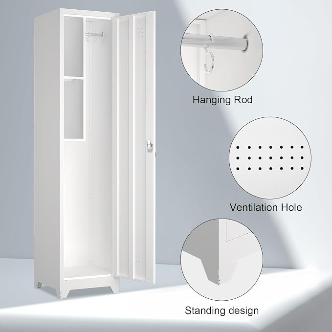 Slim Broom Storage Cabinets, Metal Cabinet - Image 4