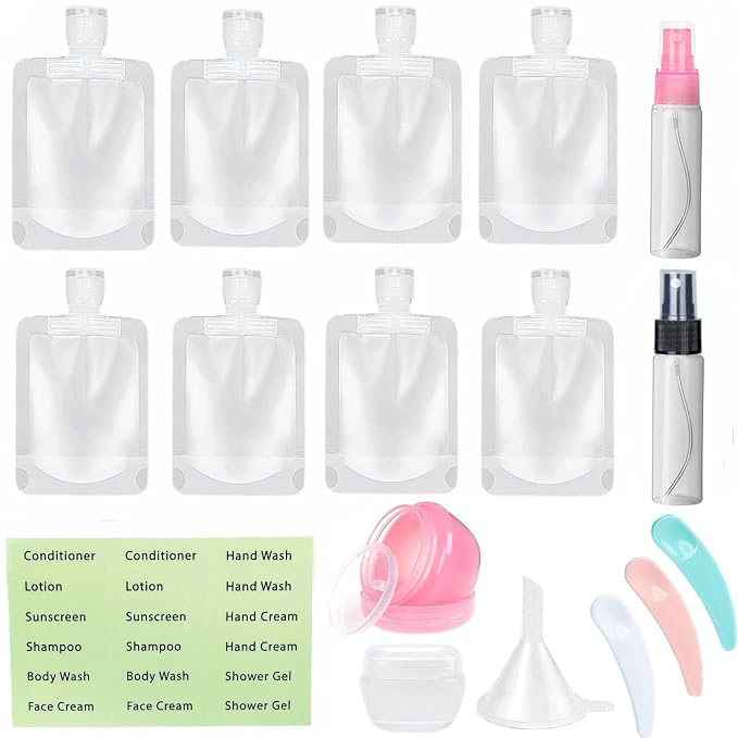 17 Pack Travel Pouches for Toiletries, TSA Approved, Travel Size Portable by SEQUHITKU